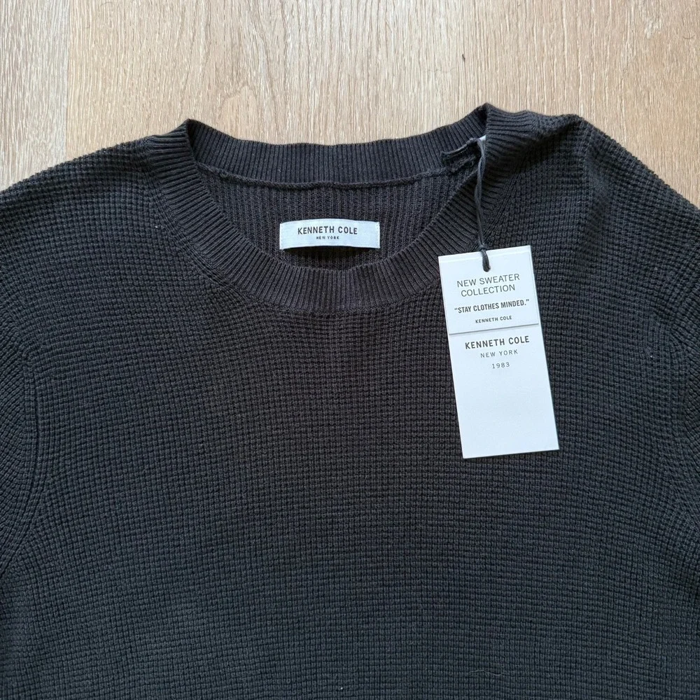 Kenneth Cole Sweater Collection Mens Small Crew Neck Long Sleeved Heathered Back - Picture 3 of 7